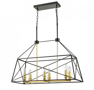 Подвесной светильник 30*76*164 см, 6*E14 черный, золото Vele Luce Clemente VL4272P06