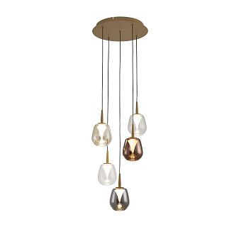 Люстра подвесная 35*211,2 см, 5*LED*5W, 3000K, Mantra Andromeda MAN8932+5PL (8942-8945), золотой