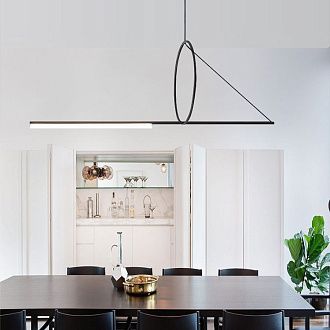 Подвесной светильник SUSPENSION CERCLE ET TRAIT – GRAPHITE SATINE L120 120*45*45 см, 1*LED*25W, 3000K, ImperiumLoft 40.1282-0, Чёрный