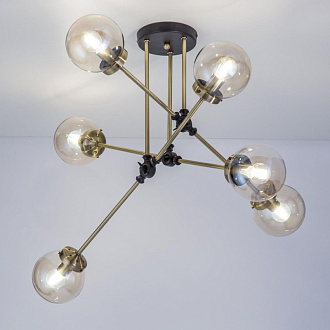 Люстра на штанге Citilux Планета CL105165 Бронза+Венге, диаметр 75 см