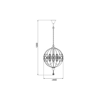 Подвесная люстра  44*120 см, 6*E14 античное золото Vele Luce Laurel VL3024P06