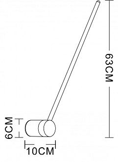 Бра 63 см, 8W, 4000K Arte Lamp POLIS A2027AP-1BK черный