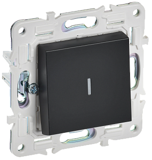 SKANDY Выключ. 1-кл. прох. с инд. 10А SK-V08Bl черн. IEK, SK-V12-1-10-K02