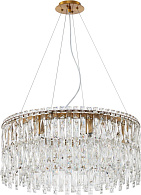 Люстра подвесная хрустальная 60*100 см, Е14*8, 20 м2 Stilfort 2173/05/08P, бронза