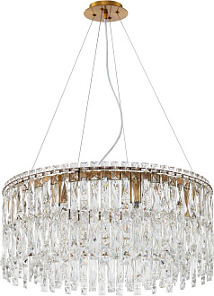 Люстра подвесная хрустальная 60*100 см, Е14*8, 20 м2 Stilfort 2173/05/08P, бронза