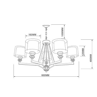 Подвесная люстра  66*148 см, 5*E27 хром Vele Luce Lotus VL1053L05