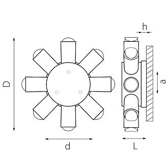 Светильник светодиодный уличный 17*5 см, 8W 4000K Lightstar Dito Dito 380683 Черный