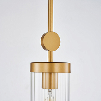Подвес Favourite Radiales 3099-1P, D105*H645/1265, золота, плафон из прозрачного рельефного стекла, круглый декоративный элемент цвета золота