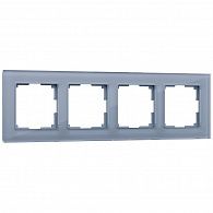 W0041115/ Рамка на 4 поста Favorit (серый,стекло) Werkel 4690389160011