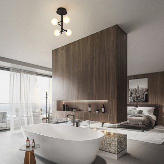 Люстра 35,5*32,2*37,5 см, G4 * 4 20W,  Mantra Cellar 7633, черный