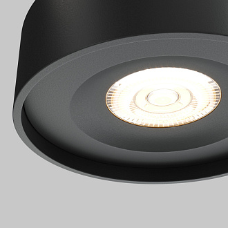 Встраиваемый светильник 10 см, 6W, 3000К, черный, теплый свет, Maytoni Joliet DL035-2-L6B, светодиодный