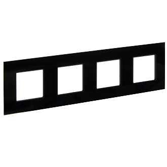 SKANDY Рамка 4-мест. SK-F24Bl стекло черн. IEK, SK-M42-G-K02