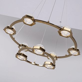 Подвесная люстра WALSH L10 70*70*150 см, 10*LED*5W, 3000K, ImperiumLoft 195470-23, Латунь