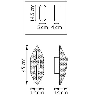 Бра 12*14*45 см, 12W 3000K Lightstar Varese 731653 золото