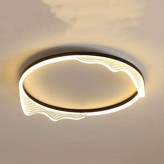 Потолочный светильник IZELIN D40 Black 40*40*5 см, 1*LED*26W, 4000K, ImperiumLoft izelin01, Чёрный
