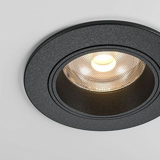 Встраиваемый спот 7,5 см, 12W, 3000K, Maytoni Technical Focus Led DL125-L12-3K-B, черный, вр 7 см