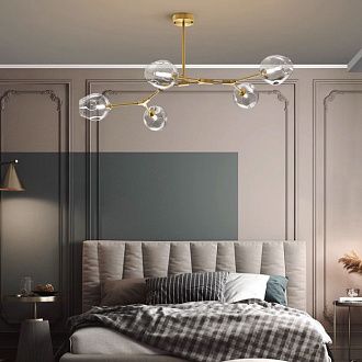 Люстра на штанге Адель Branching Bubble Chandelier L11 Black Amber 185*185*110 см, 11*E27*60W, ImperiumLoft 40,14, Чёрный