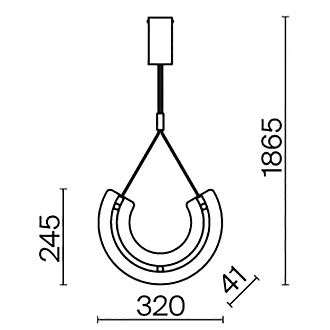 Подвесной светильник 32*6*186,5 см, LED, 18W, 3000К, Maytoni Maya P091PL-L18G3K1 золотой