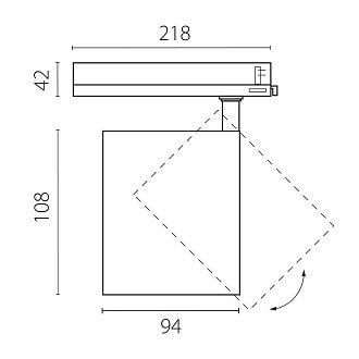 Светильник Quattro TRIAC 21,78*9,4*10,8 см, *35W, 4000K, Lightstar Alta Base A5447TRIAC, Черный