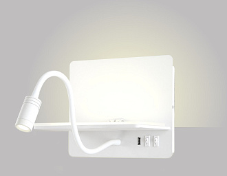 Бра 25*12 см,  3W/6W/9W, 3000K, Crystal Lux CLT 226W250USB WH Белый
