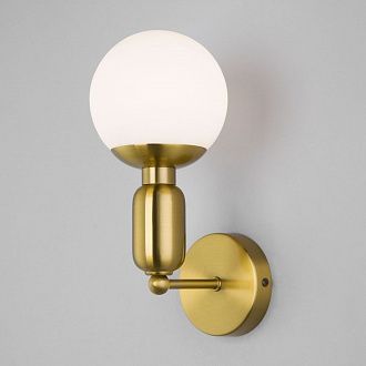 Настенный светильник со стеклянным плафоном 13 см Eurosvet Bubble 50251/1 латунь