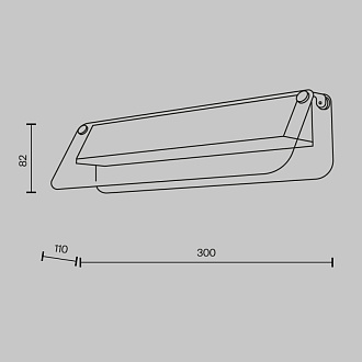 Бра 11*30*8,2 см, 6W, 3000K Maytoni Modern Flat MOD296WL-L6BS3K черный и латунь