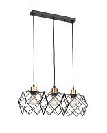 Подвесной светильник 24*58*145 см, 3*E27 черный, золото Vele Luce Scheletro VL6392P03