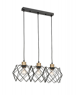 Подвесной светильник 24*58*145 см, 3*E27 черный, золото Vele Luce Scheletro VL6392P03