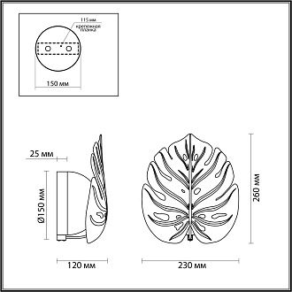 Бра Odeon Light Jungle 4865/1WA Хром