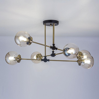 Люстра на штанге Citilux Планета CL105165 Бронза+Венге, диаметр 75 см