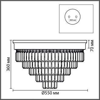 Люстра потолочная *55*-36 см, 8*E14*40W, Lumion ZAHA 8266/8C, хром, прозрачный