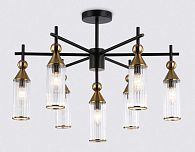 Люстра на штанге **-52 см, 7*E14*40W, K, Ambrella Light High Light LH55257, черный, латунь