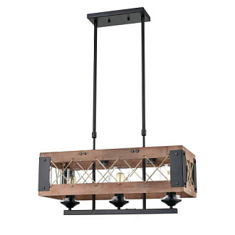 Подвесной светильник 26*60*100 см, 3*E27 античный черный Vele Luce Cubo VL6052P03