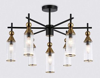 Люстра на штанге **-52 см, 7*E14*40W, K, Ambrella Light High Light LH55257, черный, латунь