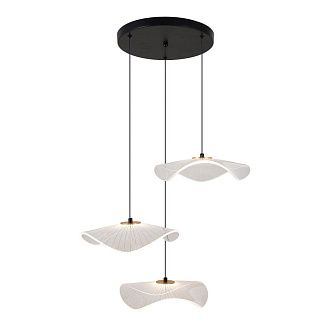 Подвес 30*30*150 см, 3*LED*18W, 3000K Gerhort G52152/3BK CL+GD, Черный