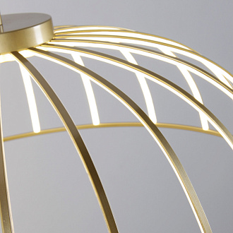 Подвесная люстра 60*190 см, 60W, Favourite Vertex 4286-6P Матовая латунь и белый акрил