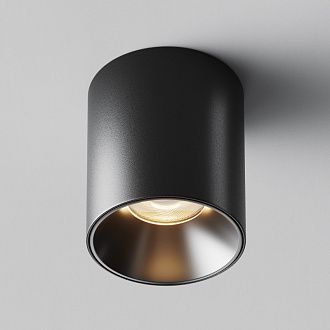Накладной светильник 7,5*7,5*9 см,  LED, 12W, 3000К, Maytoni Technical Alfa LED C064CL-12W3K-RD-B черный