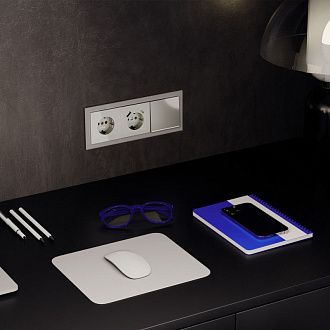 Проходной переключатель встраиваемый Voltum S70 одноклавишный с подсветкой 10А, шелк пластик Soft touch VLS010404