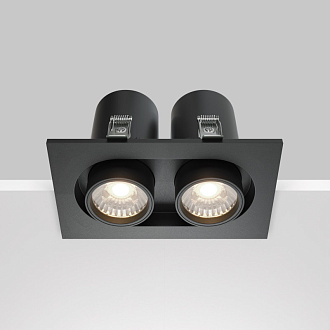Встраиваемый светильник 15,9*9,5*9,8 см, LED*20W, 4000 К, Hidden DL045-02-10W4K-B Maytoni Downlight, Черный, вр 7,5*14,5 см