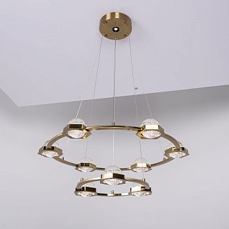 Подвесная люстра WALSH L10 70*70*150 см, 10*LED*5W, 3000K, ImperiumLoft 195470-23, Латунь