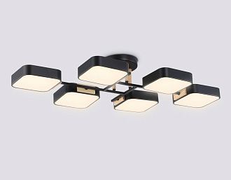 Люстра светодиодная на штанге 85*43*14- см, **W, 3000-6000K, Ambrella Light Comfort FL4887, черный, дерево
