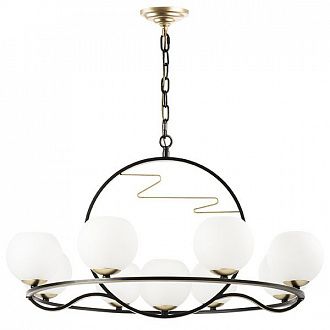 Люстра подвесная Lightstar Enna 762097 черный/золото, диаметр 90 см