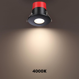 Встраиваемый LED светильник Novotech Regen 358638, 8W LED, 3000-5000K, черный, вр 6 см
