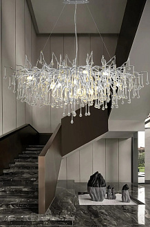 Светильник ElegantLight DZN-8261 СЕРЕБРО D1600*750/H500/20/E14/10W RAIN 22-10