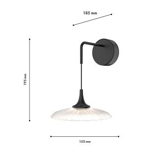 Бра 15*18,5 см, 1*LED, 4W, 4000K, Favourite Wilet 4656-1W, чернный матовый