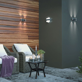 Уличный настенный светодиодный светильник Novotech Kaimas 358574, 12W LED, 4000K, темно-серый