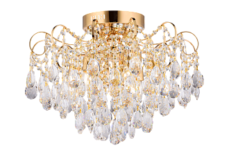 Люстра Ø550 x H410, мм, 6*40W (240W) + 6*3W (18W), FGD (ЗОЛОТО) Rilon 1502/6+6 FGD