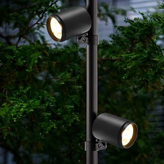 Уличный столб 10*200 см, 2*LED, 12W, 4000K, Favourite Securitas 4638-2F, черный матовый