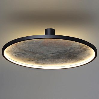 Настенно-потолочные 60,9*60,9*15,5 см, LED 1*55W, 3000 К, Odeon Light Stoflake 5078/55L, матовый черный/серо-бежевый