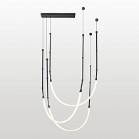 Линейно-подвесной светильник 75*120-220 см, 3*LED, 17W, 3000K, Lussole Skew LSP-7318, черный